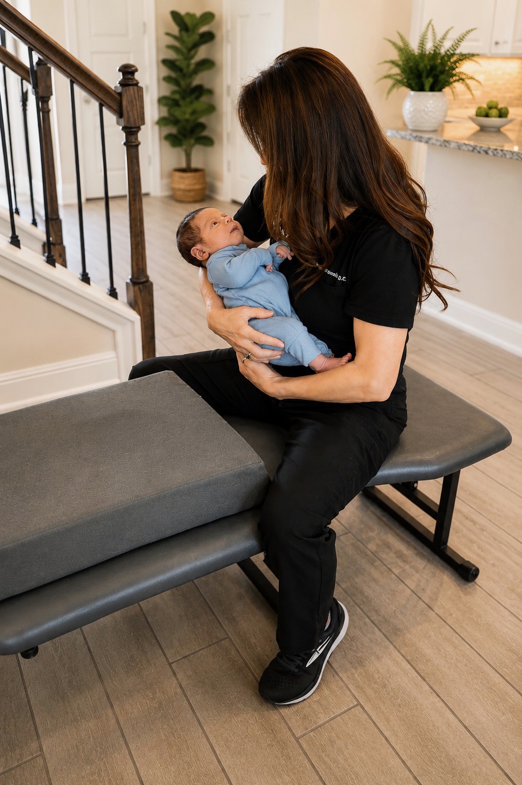 Dr. Lisa Monsivais cradling infant